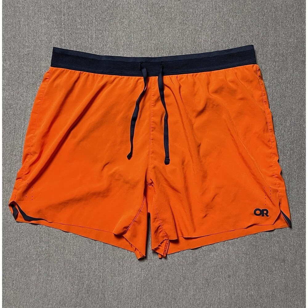 Outdoor Research Shorts Mens L Orange Lined Hiking Climbing Running